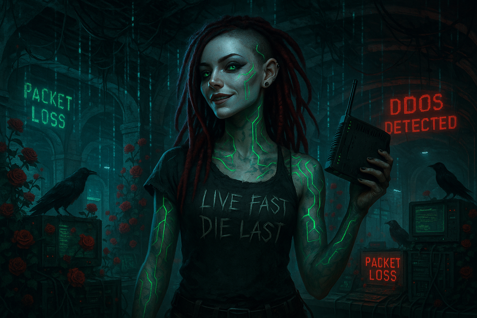 DDoS detected cyberpunk art